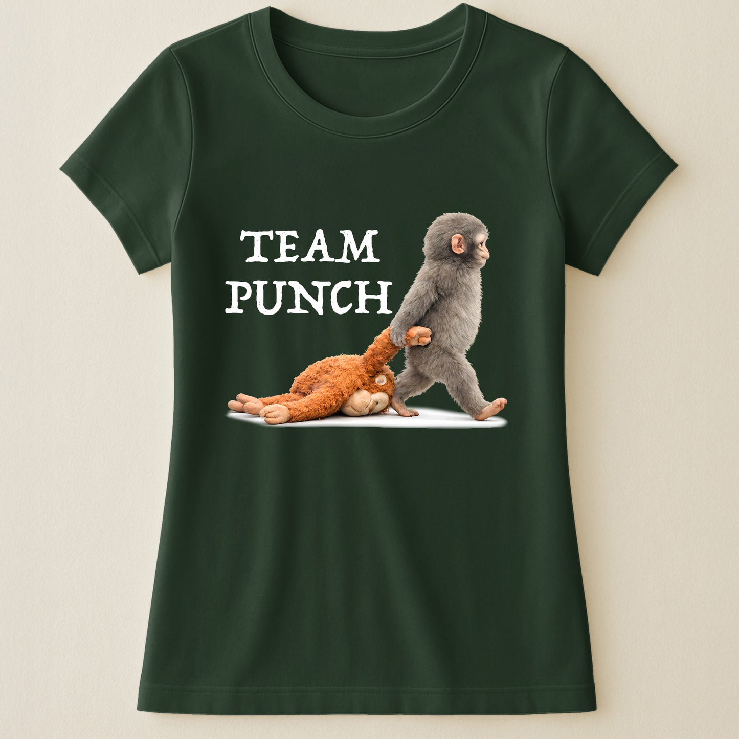 Team Punch Baby Monkey Punch - Support Animal, Peace Lovers - Shirt