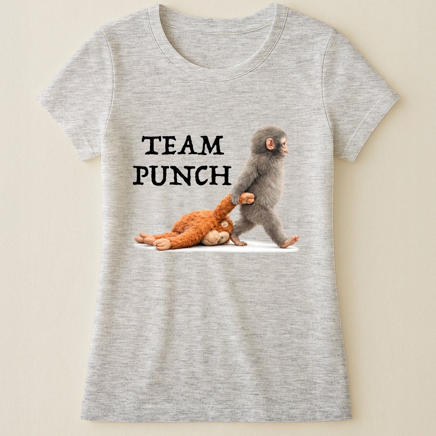 Team Punch Baby Monkey Punch - Support Animal, Peace Lovers - Shirt