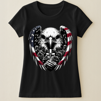 American Eagle Wings & Soldiers Praying Cross - Shirt