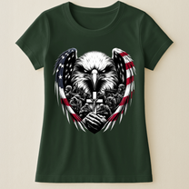 American Eagle Wings & Soldiers Praying Cross - Shirt