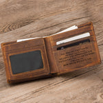 Wallet Reminder For Dad, Grandpa, Papa - Personalized Leather Wallet