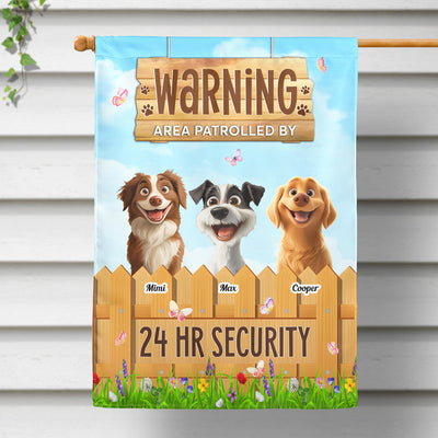 Warning Area Patrolled By - Personalized Flag
