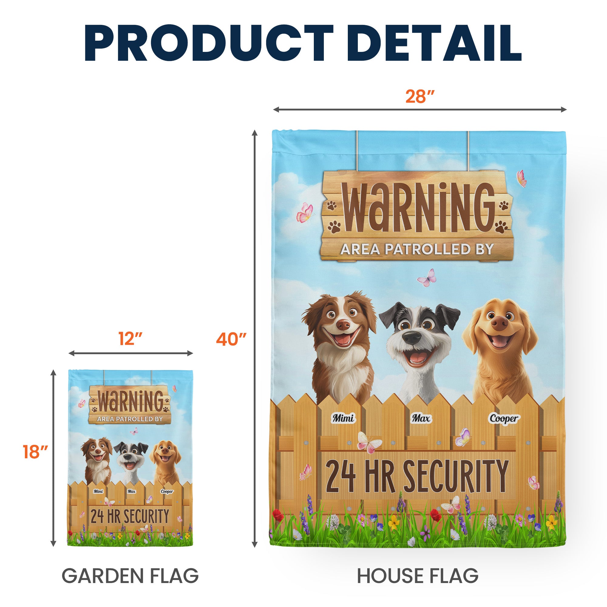 Warning Area Patrolled By - Personalized Flag