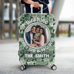 Warning Family Trip In Progress - Personalized Photo Luggage Cover