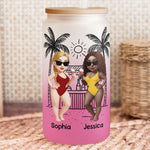 Warning! The Girls Are Drinking Again - Summer Besties Trip - Personalized Frosted Glass Cup