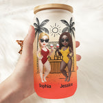 Warning! The Girls Are Drinking Again - Summer Besties Trip - Personalized Frosted Glass Cup