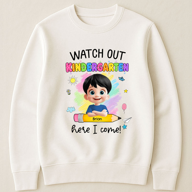 Watch-Out-Kindergarten-Here-I-Come-Personalized-Shirt-4