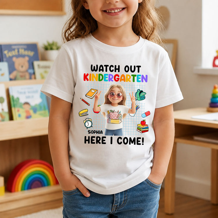 Watch-Out-School-Here-I-Come-Cartoon-Style-Personalized-Shirt-1