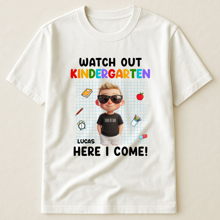 Watch-Out-School-Here-I-Come-Cartoon-Style-Personalized-Shirt-4