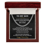 Watching You Be A Dad - 1st Father's Day Gift For Son - Personalized Men's Cuban Link Chain