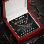 Watching You Be A Dad - 1st Father's Day Gift For Son - Personalized Men's Cuban Link Chain