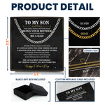 Watching You Be A Dad - 1st Father's Day Gift For Son - Personalized Men's Cuban Link Chain