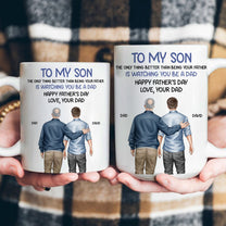 Watching You Be A Dad - Father's Day Gift For Son From Dad, Mom - Personalized Mug