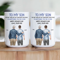 Watching You Be A Dad - Father's Day Gift For Son From Dad, Mom - Personalized Mug
