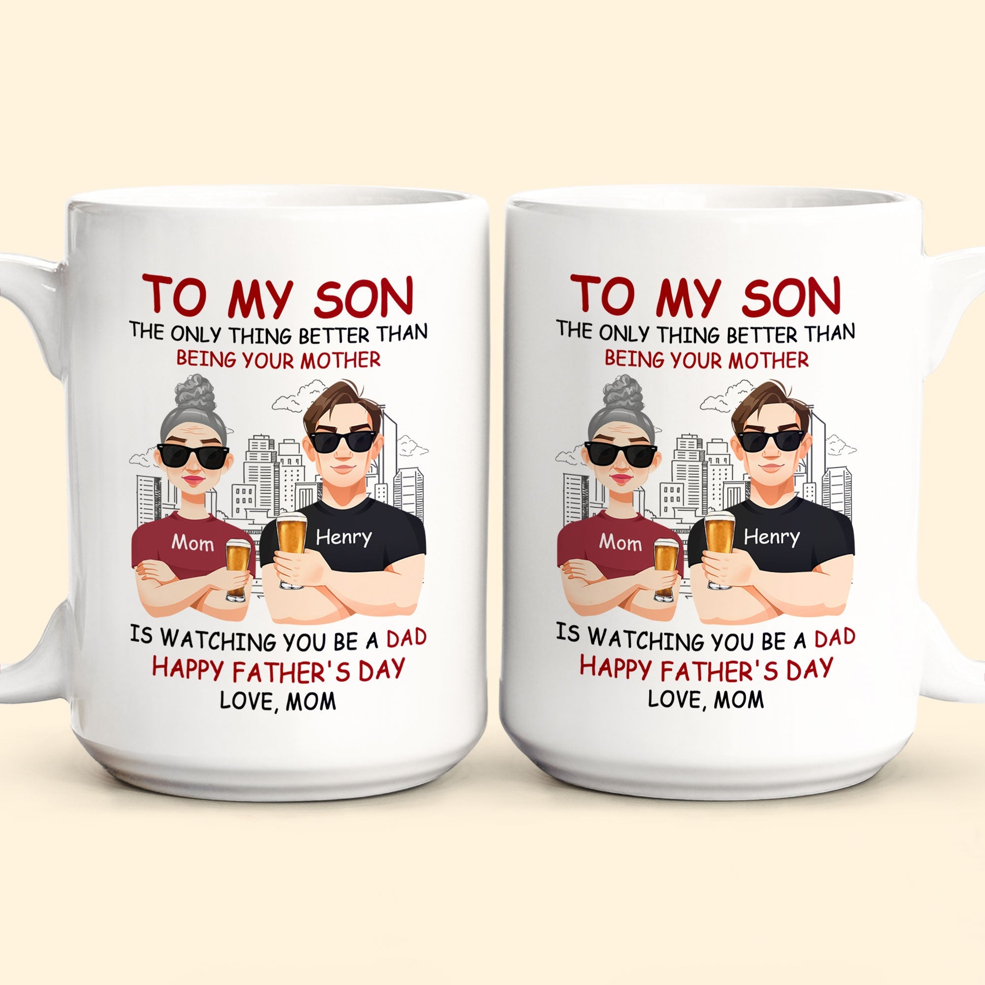 Watching You Be A Dad - Personalized Mug