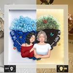 Watching You Be A Mom Gift For Daughter - Personalized Flower Shadow Box With LED Light