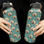 Water Bottle With Funny Pet Face - Personalized Photo Stainless Steel Water Bottle