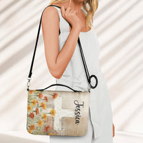 Watercolor Birth Flower Cross Prayer Journal For Her - Personalized Bible Cover