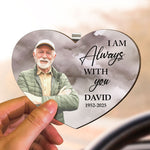 Watercolor Style I'm Always With You Memorial Gift - Personalized Wooden Photo Car Visor Clip
