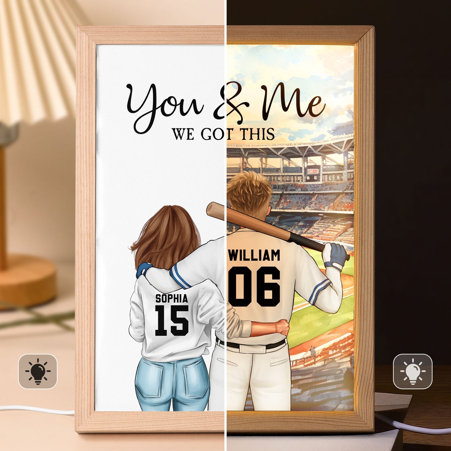 You & Me We Got This - Personalized Light Up Picture Frame