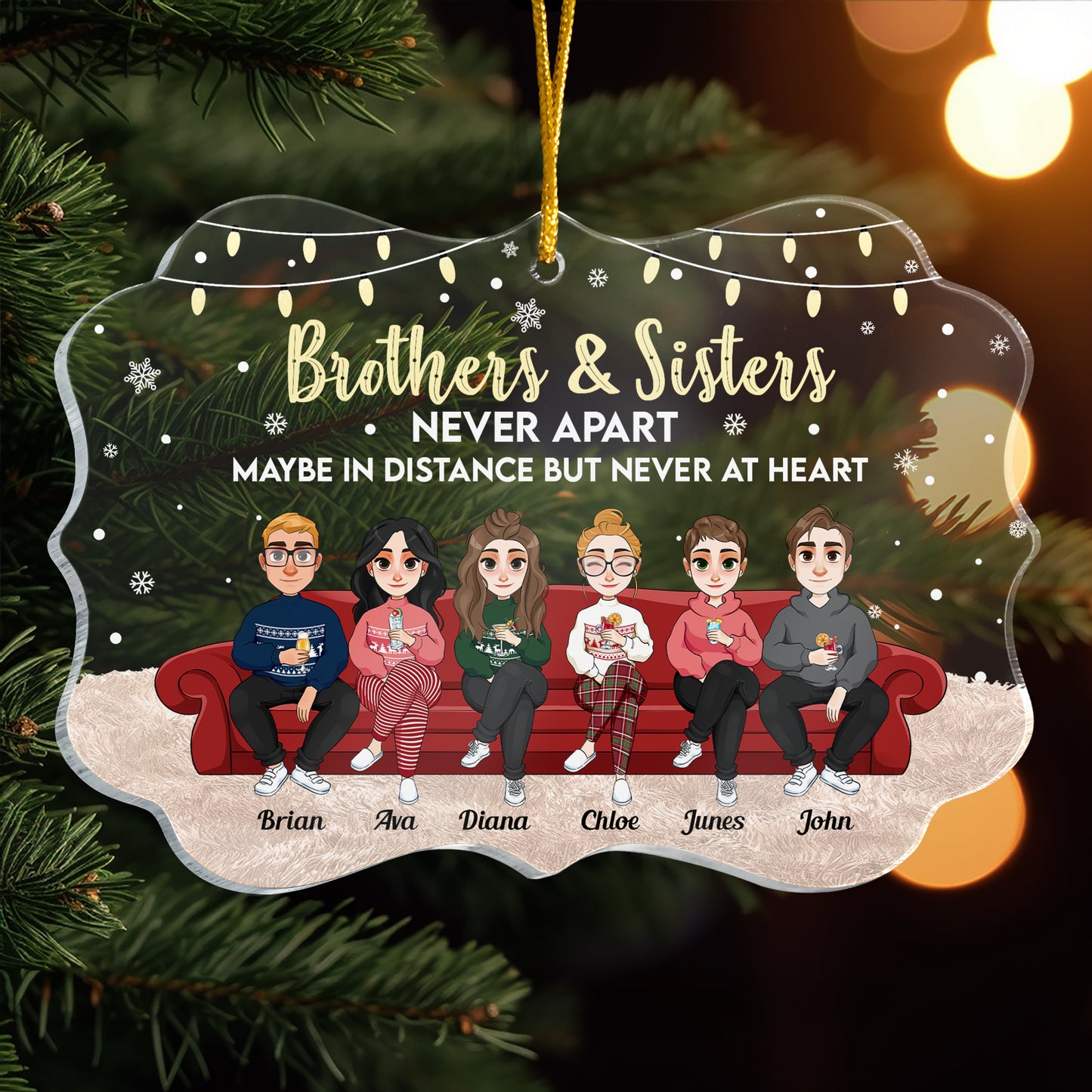 We Are Never Apart - Personalized Acrylic Ornament