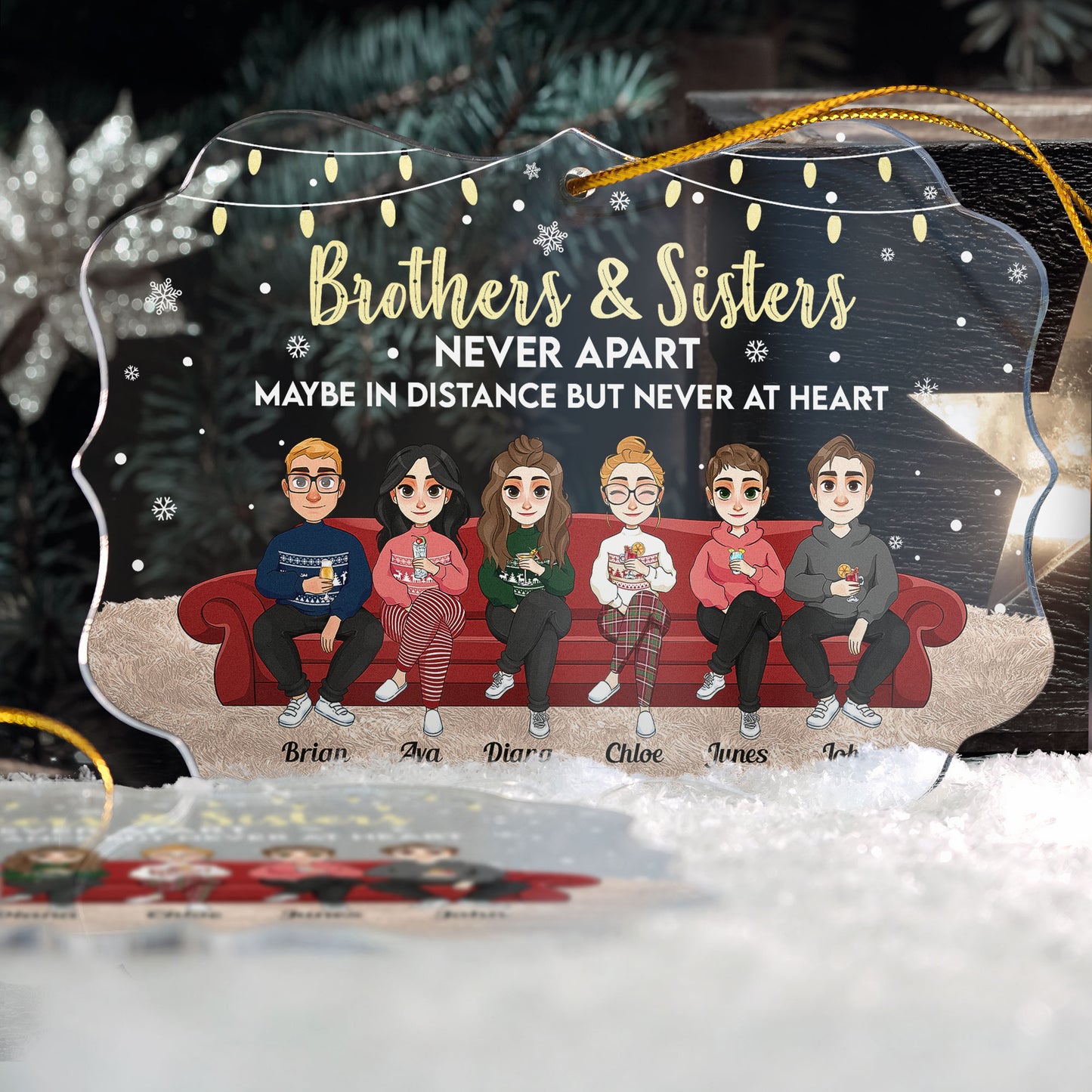 We Are Never Apart - Personalized Acrylic Ornament
