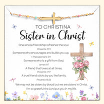 We Are Sisters In Christ - Cross Bracelet With Custom Card