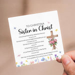 We Are Sisters In Christ - Cross Bracelet With Custom Card