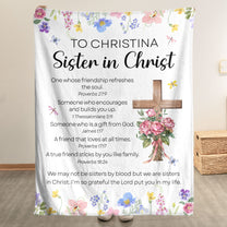 We Are Sisters In Christ With Bible Verse - Personalized Blanket