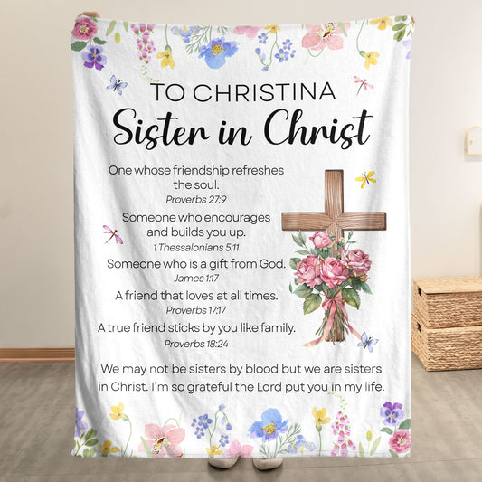 We Are Sisters In Christ With Bible Verse - Personalized Blanket