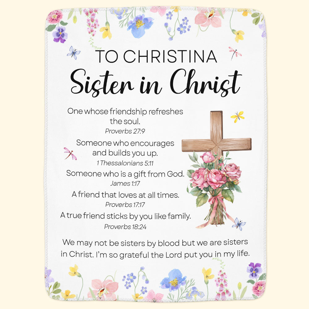We Are Sisters In Christ With Bible Verse - Personalized Blanket
