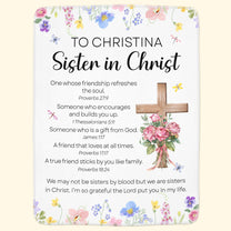 We Are Sisters In Christ With Bible Verse - Personalized Blanket