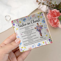 We Are Sisters In Christ With Bible Verse - Personalized Jewelry Dish