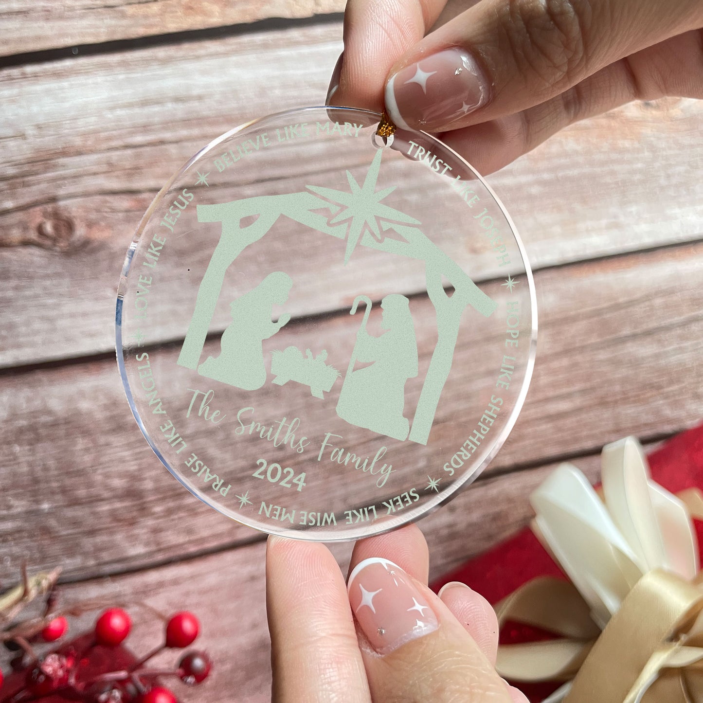 We Believe Nativity - Personalized Acrylic Ornament