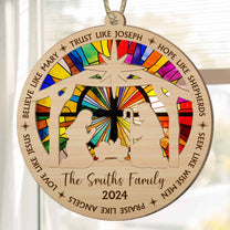 We Believe Nativity  - Personalized Suncatcher Ornament