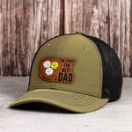 We Caught The Best Dad - Baseball, Softball Dad With Kids' Names - Personalized Cap