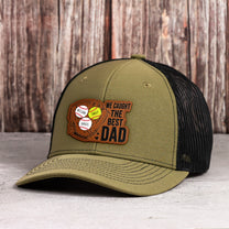 We Caught The Best Dad - Baseball, Softball Dad With Kids' Names - Personalized Cap