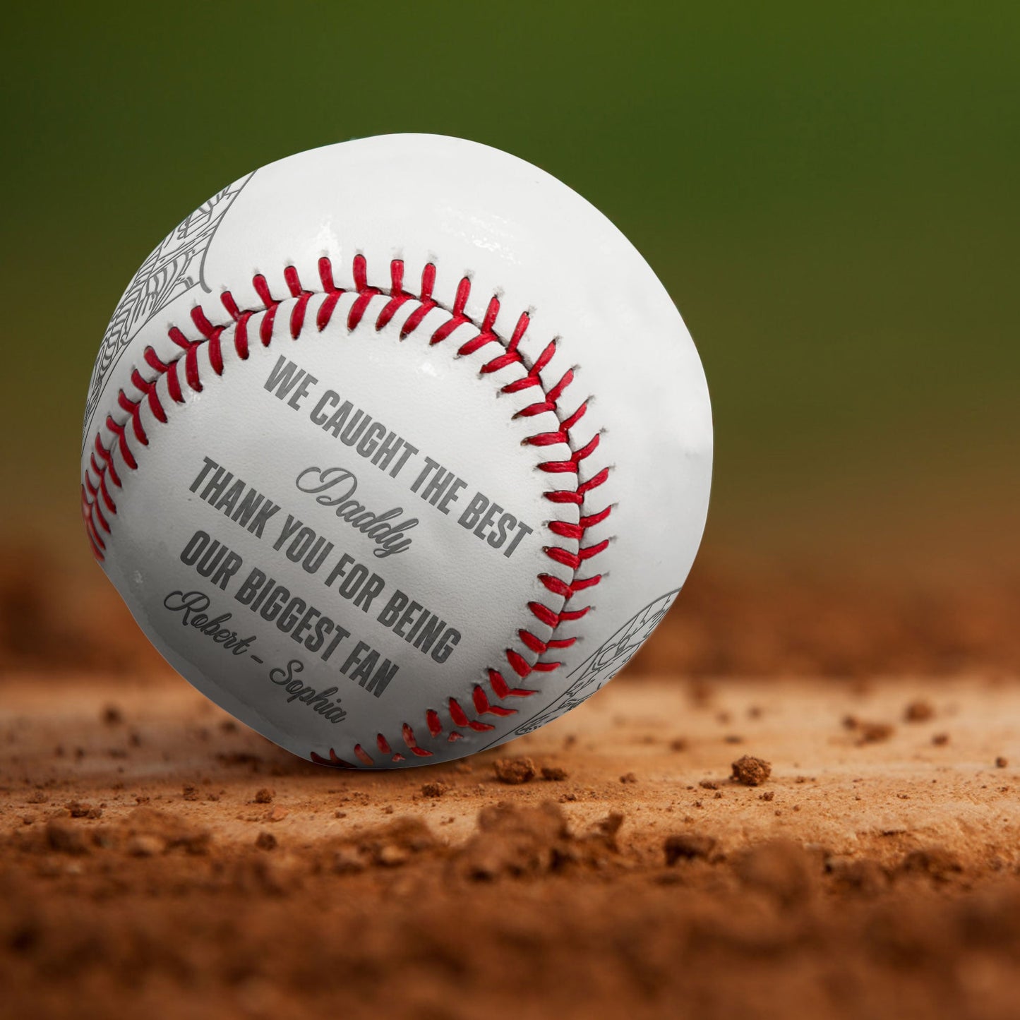 We Caught The Best Daddy - Personalized Photo Engraved Baseball