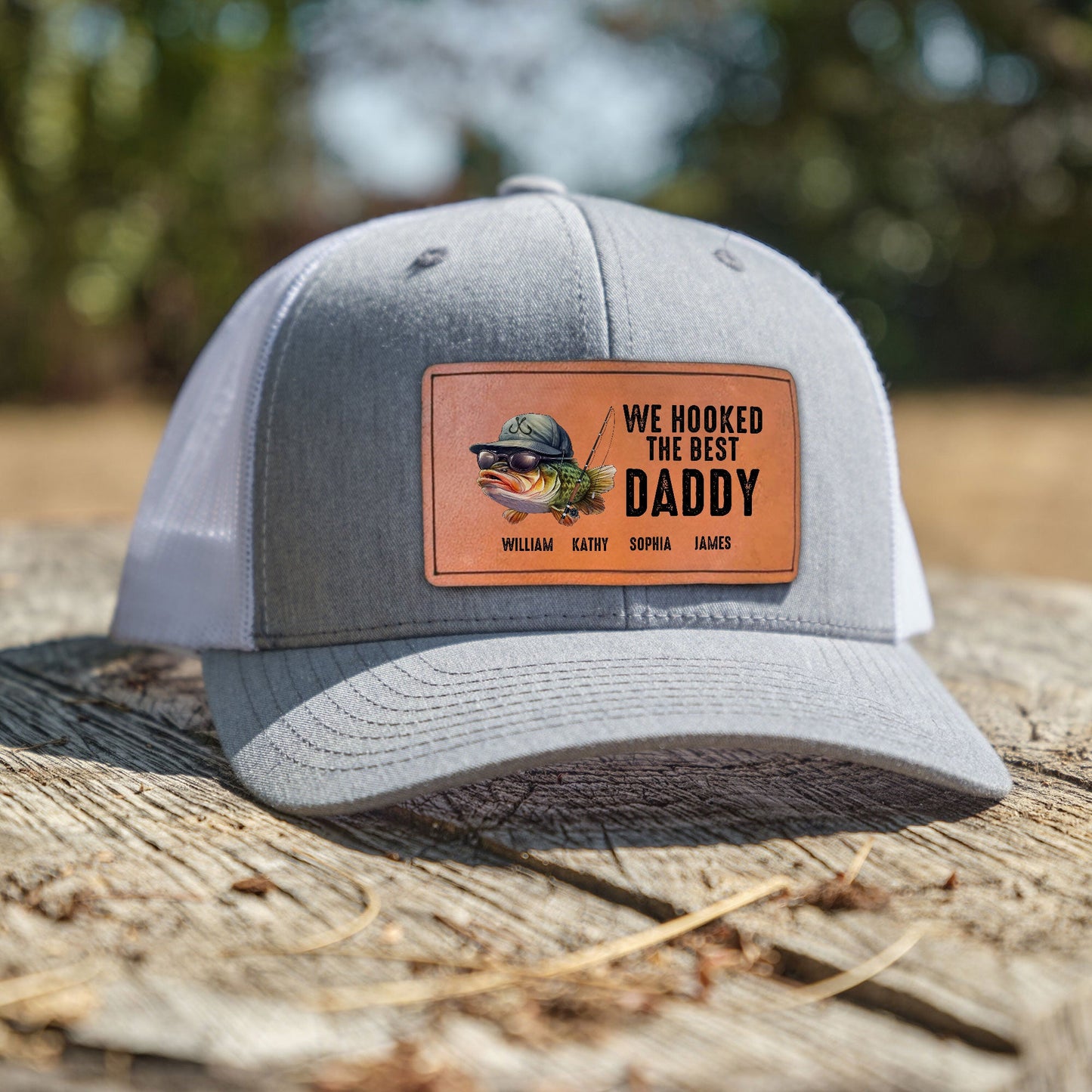 We Hooked The Best Dad, Grandpa, Papa - Personalized Leather Patch Hat