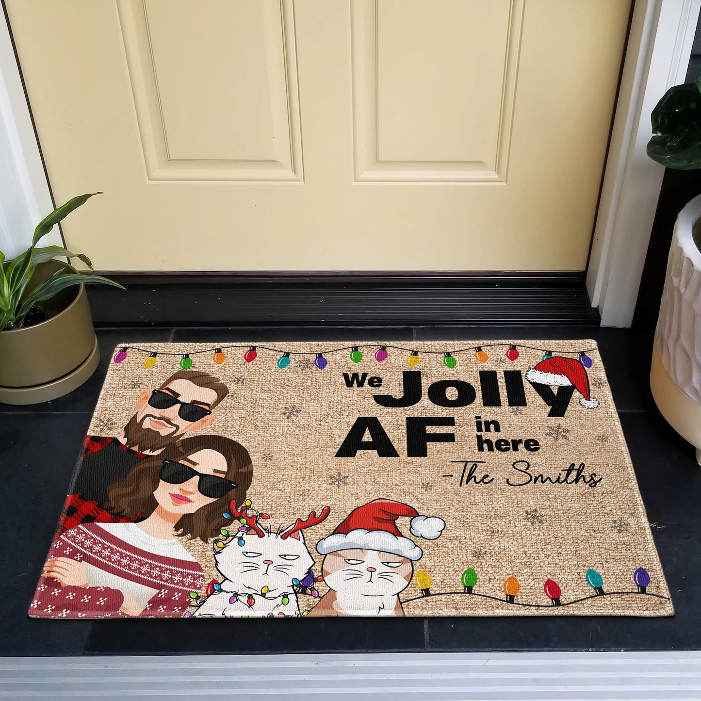 We Jolly Af In Here - Personalized Doormat