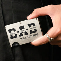 We Love You Dad - Personalized Metal Card Holder