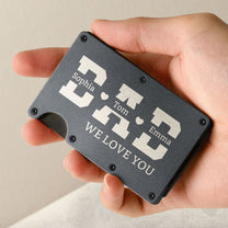 We Love You Dad - Personalized Metal Card Holder