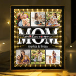 We Love You Gift For Mom, Grandma, Wife - Personalized Photo Infinity Mirror Light Box
