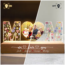 We Love You Mom Gift For Her - Persoanlized Photo LED Night Light