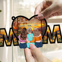 We Love You Mom Gift - Personalized Window Hanging Suncatcher Ornament