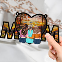 We Love You Mom Gift - Personalized Window Hanging Suncatcher Ornament