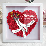 We Love You Mommy Hand Holding - Personalized Flower Shadow Box