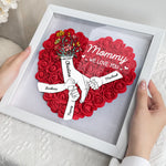 We Love You Mommy Hand Holding - Personalized Flower Shadow Box