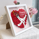 We Love You Mommy Hand Holding - Personalized Flower Shadow Box
