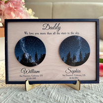 We Love You More Than All The Stars In The Sky - Personalized 2 Layers Wooden Plaque